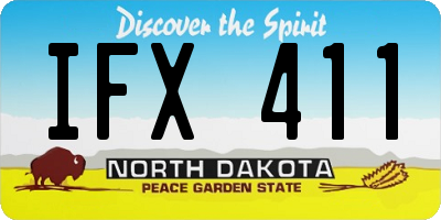 ND license plate IFX411