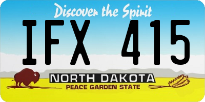 ND license plate IFX415