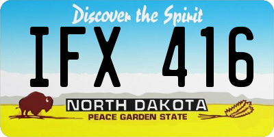 ND license plate IFX416