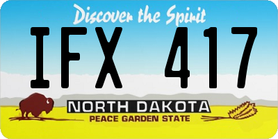 ND license plate IFX417