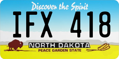 ND license plate IFX418