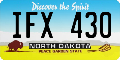 ND license plate IFX430