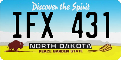 ND license plate IFX431