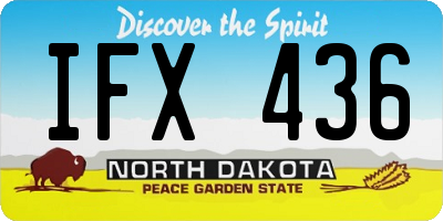 ND license plate IFX436