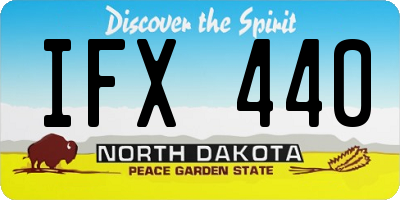 ND license plate IFX440