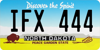ND license plate IFX444