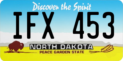ND license plate IFX453