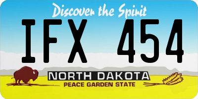 ND license plate IFX454