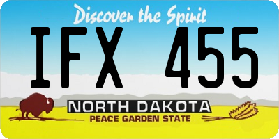 ND license plate IFX455