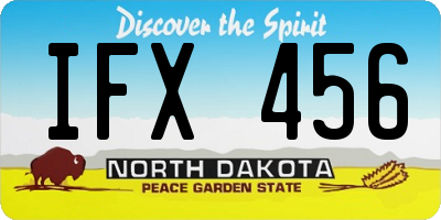 ND license plate IFX456