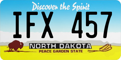 ND license plate IFX457