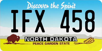ND license plate IFX458