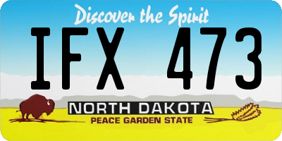 ND license plate IFX473