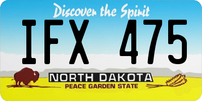 ND license plate IFX475