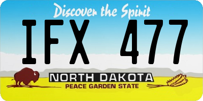 ND license plate IFX477