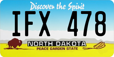 ND license plate IFX478