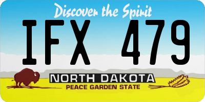 ND license plate IFX479