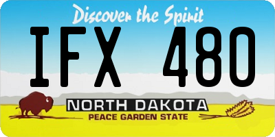ND license plate IFX480