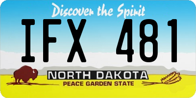 ND license plate IFX481