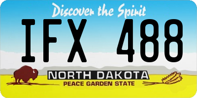 ND license plate IFX488