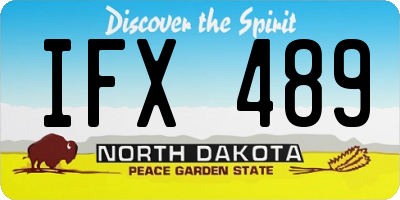 ND license plate IFX489