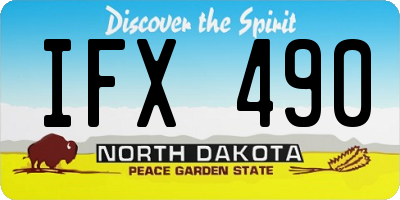 ND license plate IFX490