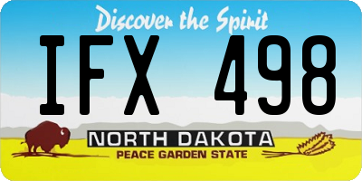 ND license plate IFX498