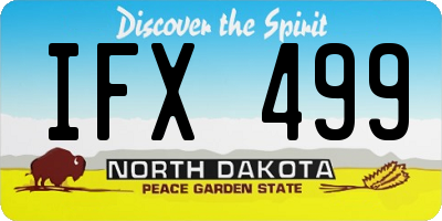 ND license plate IFX499