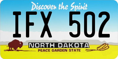 ND license plate IFX502