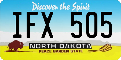 ND license plate IFX505