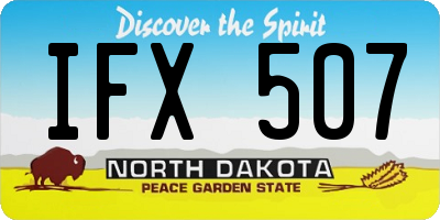 ND license plate IFX507