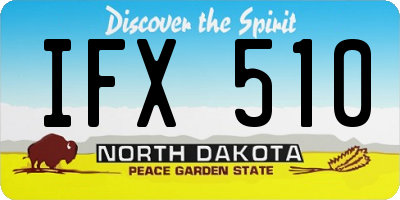 ND license plate IFX510