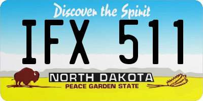 ND license plate IFX511