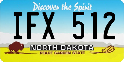 ND license plate IFX512