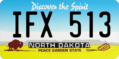ND license plate IFX513