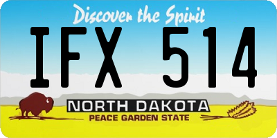 ND license plate IFX514