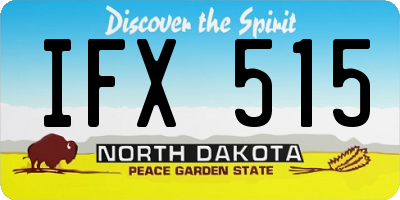 ND license plate IFX515