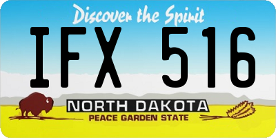 ND license plate IFX516