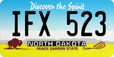 ND license plate IFX523