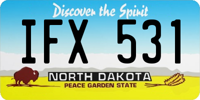 ND license plate IFX531