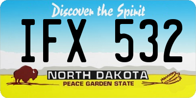 ND license plate IFX532