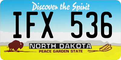 ND license plate IFX536