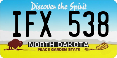 ND license plate IFX538