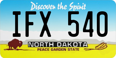 ND license plate IFX540