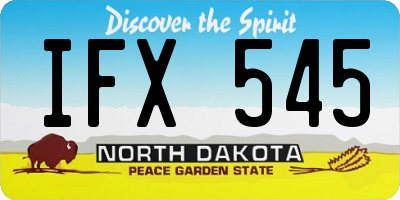 ND license plate IFX545