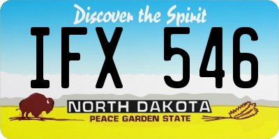 ND license plate IFX546
