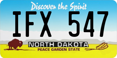 ND license plate IFX547
