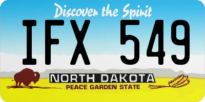 ND license plate IFX549
