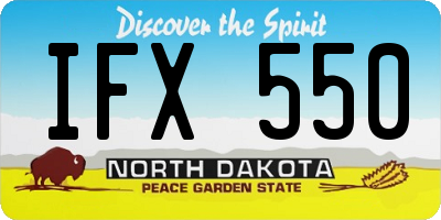 ND license plate IFX550