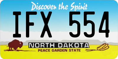 ND license plate IFX554